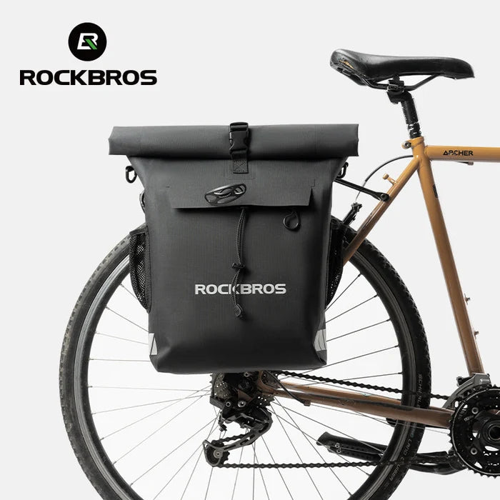 ROCKBROS Waterproof Bike Rack Bag 18L Adjustable Backpack Straps