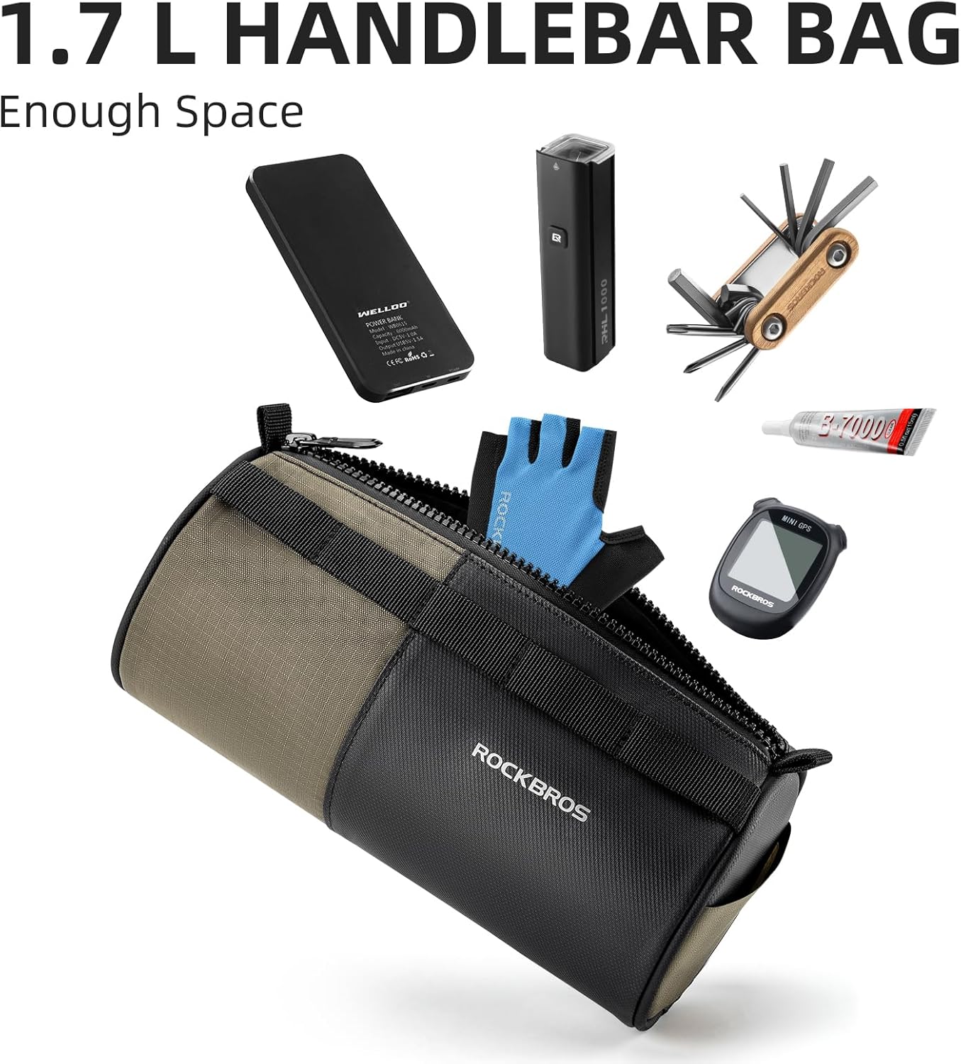 ROCKBROS BAG CYLINDER HANDLEBAR BAG