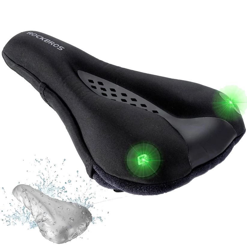 ROCKBROS Rechargeable Gel Bike Seat Cover with Rear Lights