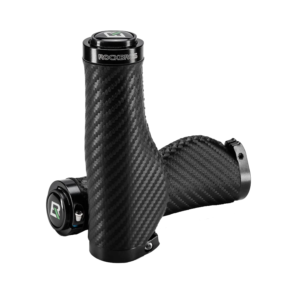 ROCKBROS Bicycle Grips Carbon Pattern Handlebar Grips Non-Slip