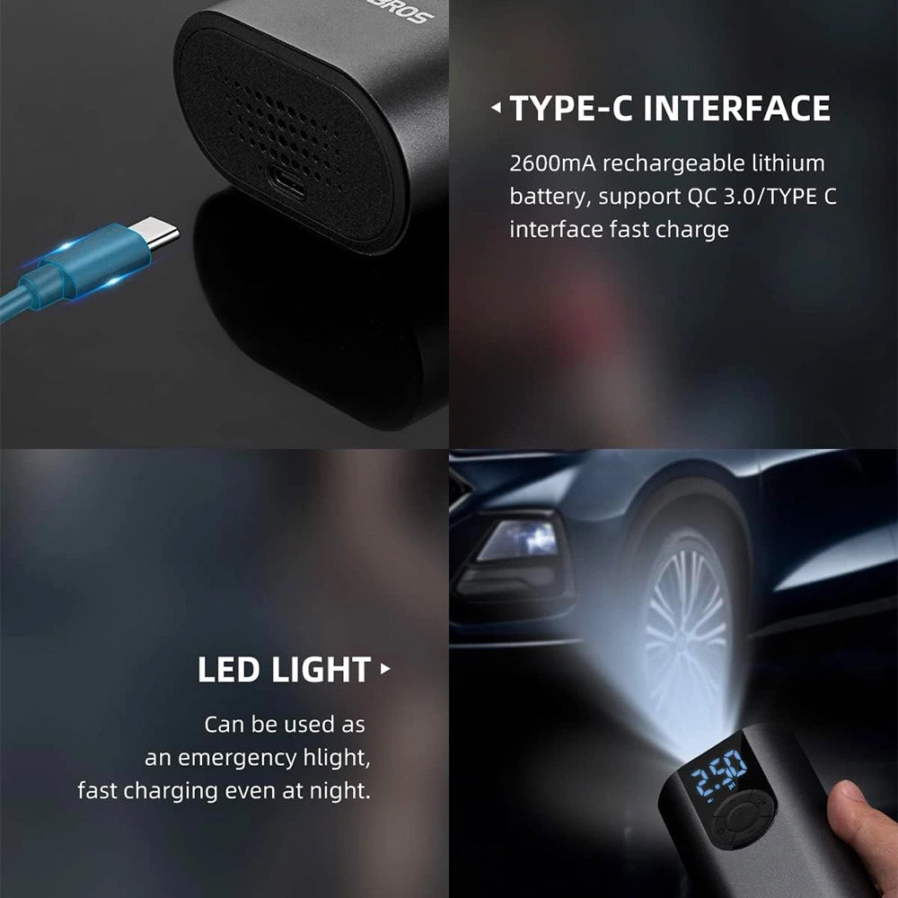 ROCKBROS Electric Bike Pump with LED Display