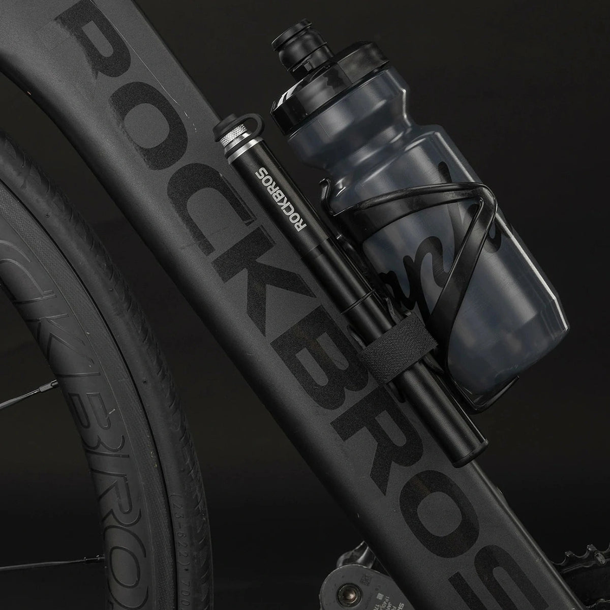 Rockbros lightweight bicycle pump with pressure gauge