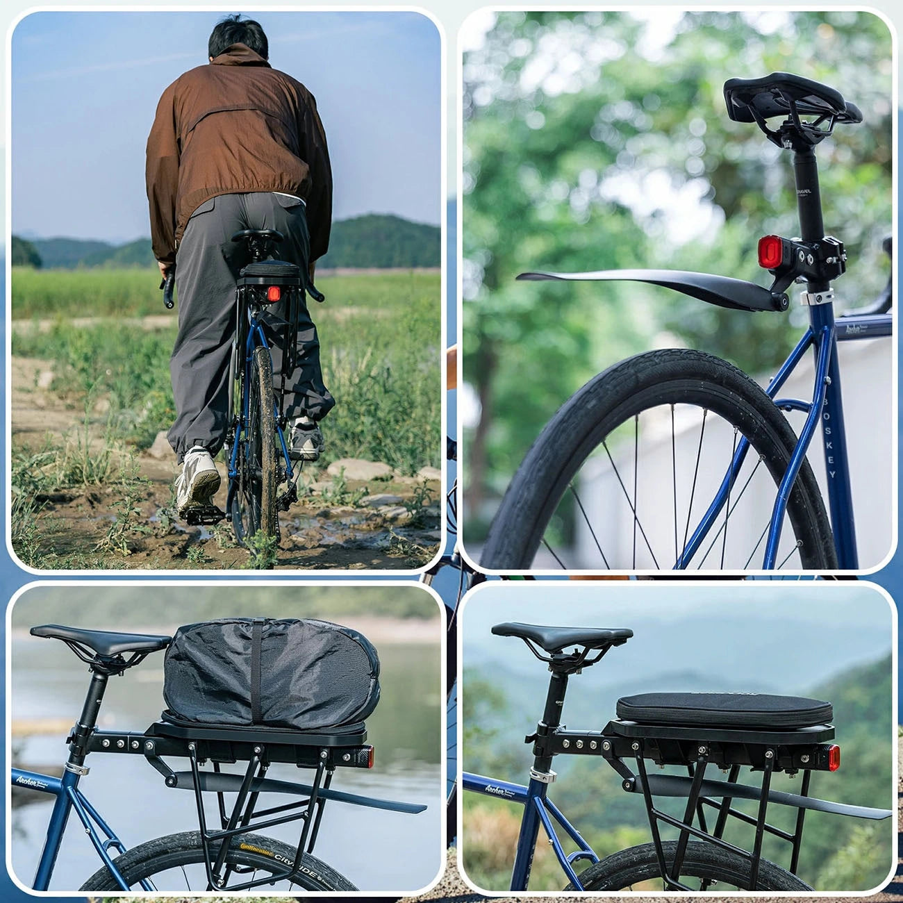 ROCKBROS Bike Rack with Mudguard and Quick Mount for 26-29"
