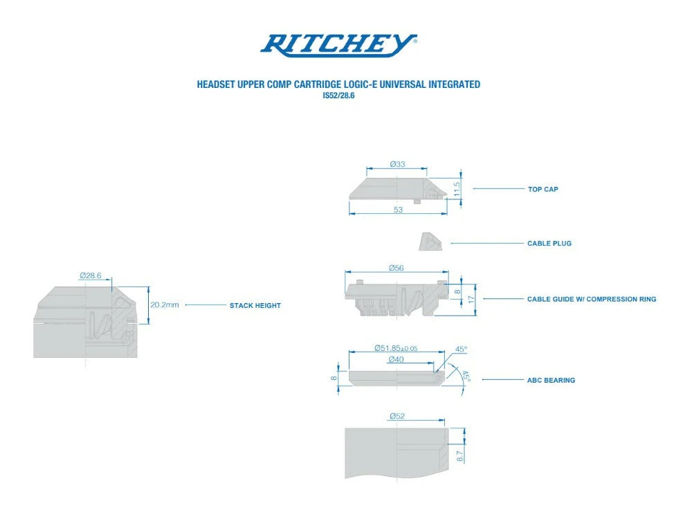 RITCHEY Upper Headset Logic-E 1,5" IS52/28,6