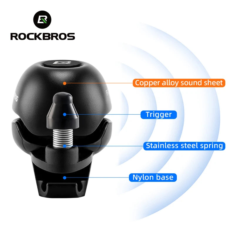 ROCKBROS 80DB Bike Bell Aluminum Alloy Helmet-Shaped