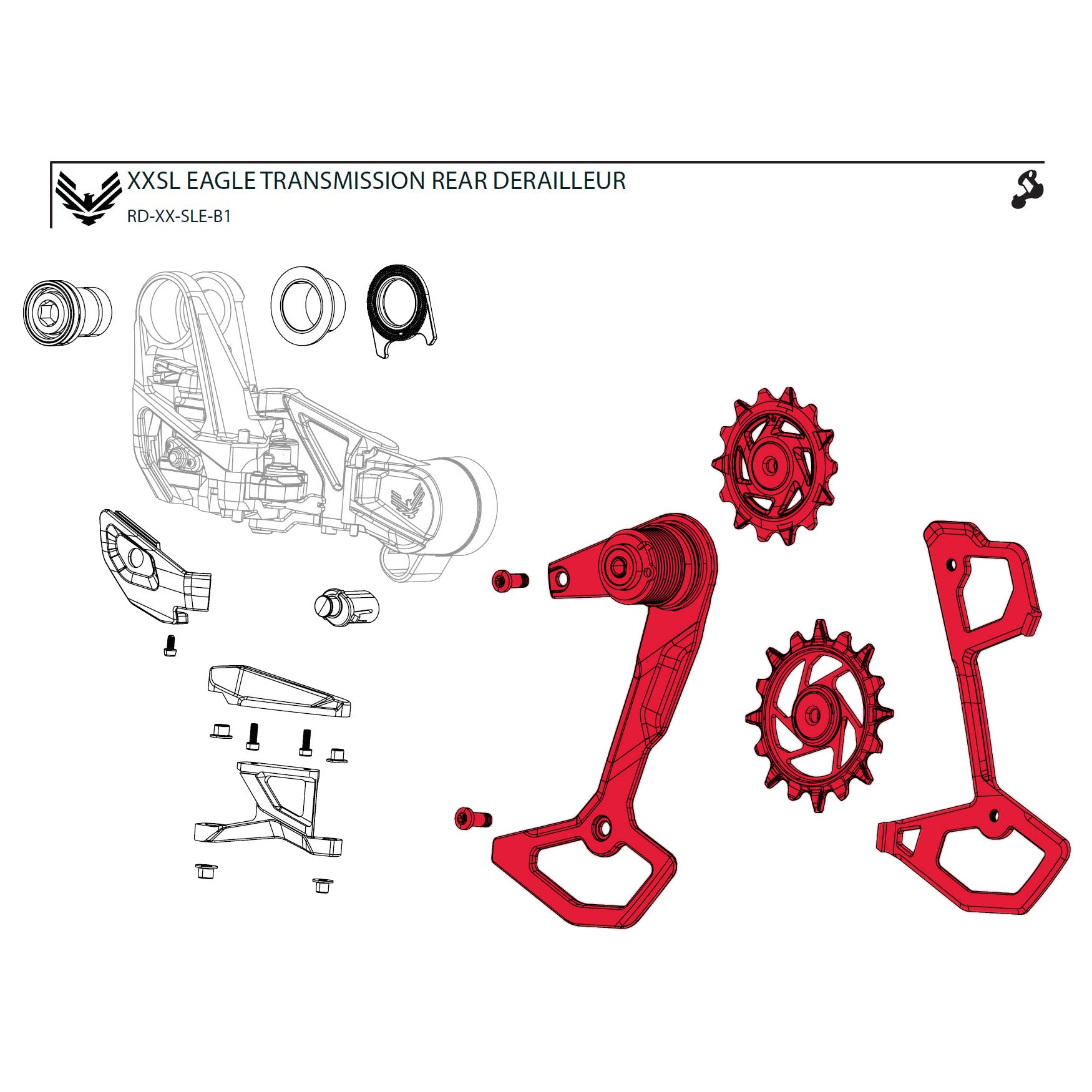 SRAM Cage Assembly Kit for XX Eagle AXS Rear Derailleur B1