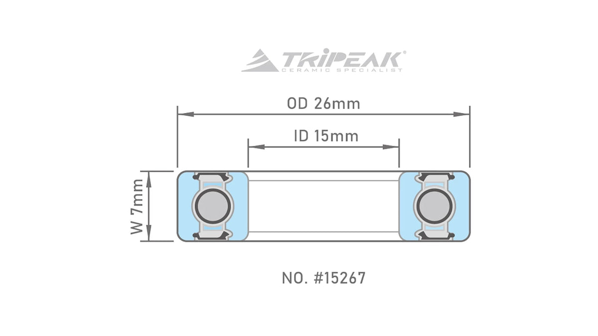 TRIPEAK Ceramic Hybrid  Bearing G3 15X26X7MM