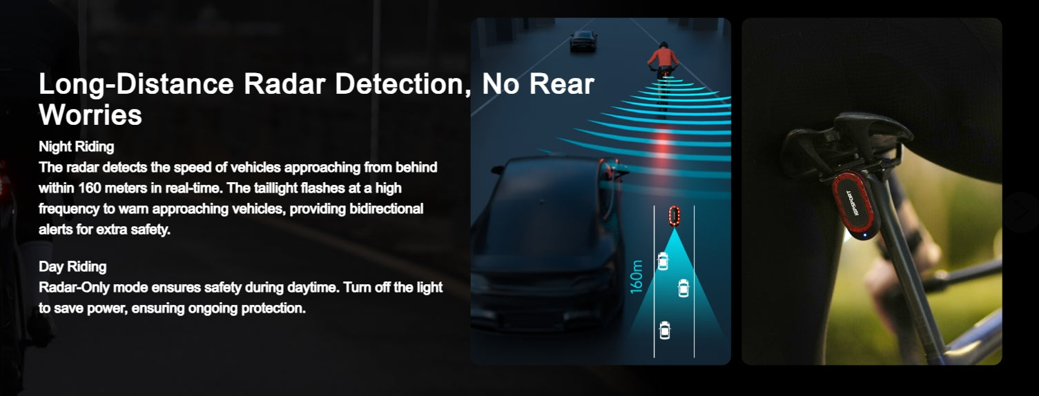 Radar Lumineux Pour Vélo IGPSPORT SR Mini – Détection 160 M, 20h Autonomie, Feu Arrière étanche