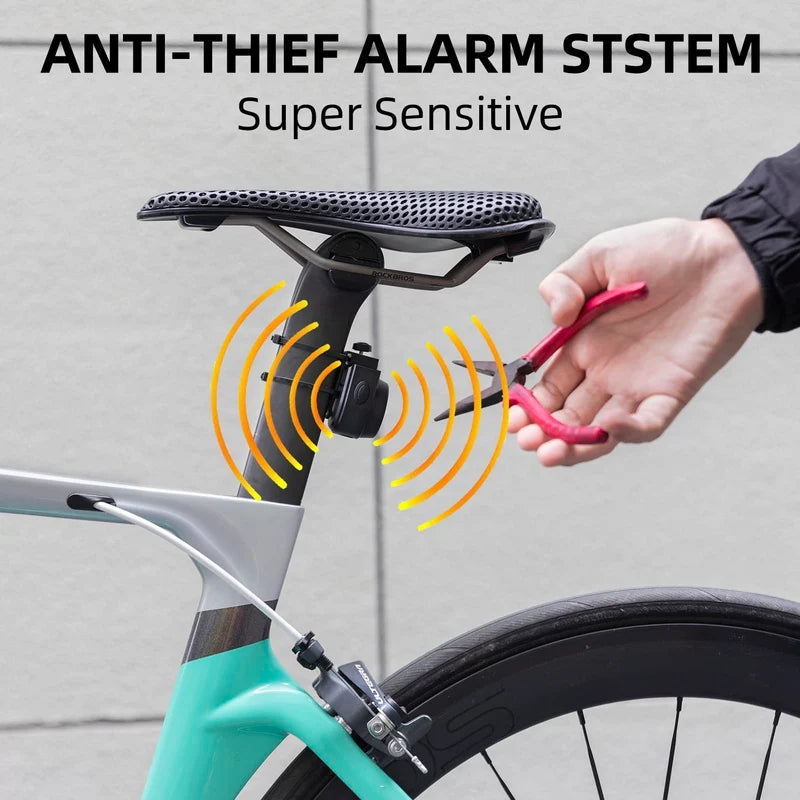 ROCKBROS 115dB Bike Alarm Vibration Motion Sensor Waterproof Alarm