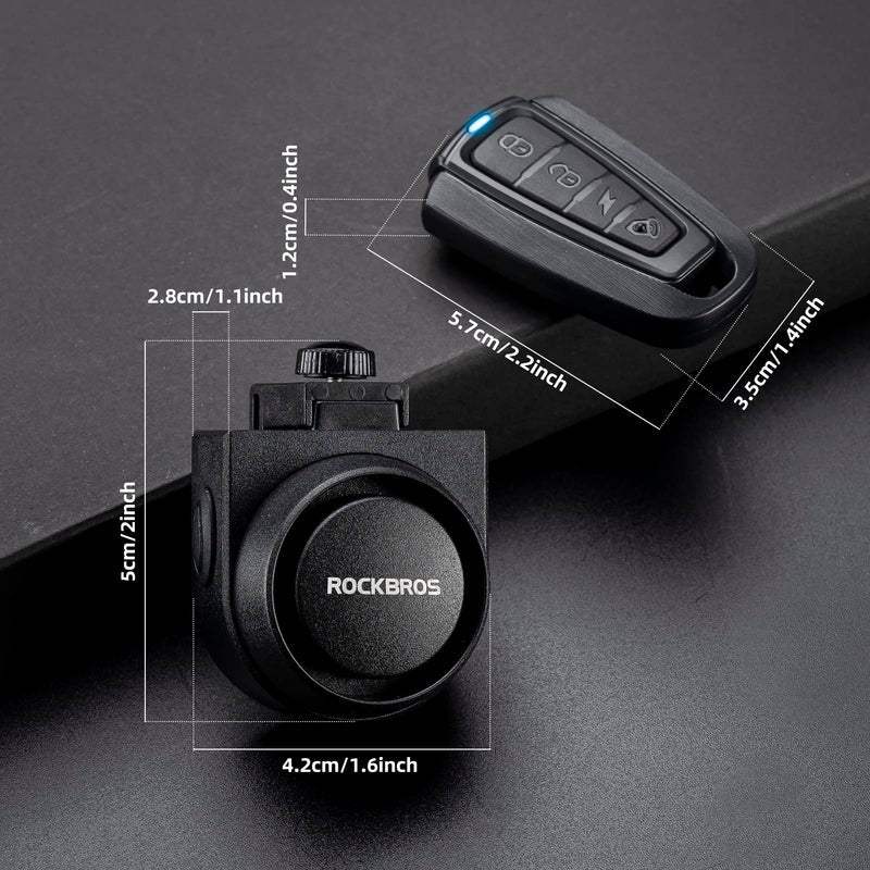 ROCKBROS 115dB Bike Alarm Vibration Motion Sensor Waterproof Alarm