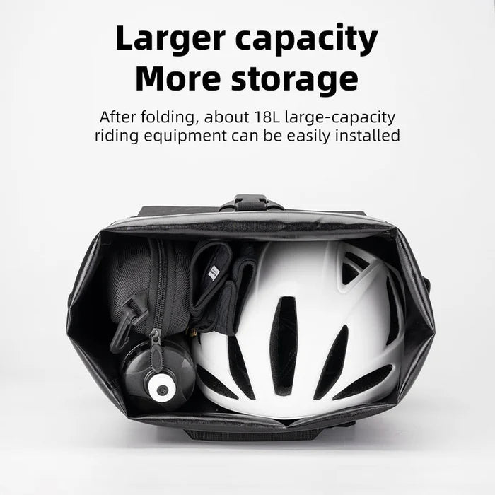 ROCKBROS Waterproof Bike Rack Bag 18L Adjustable Backpack Straps