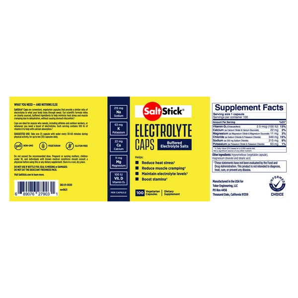 SaltStick ELECTROLYTE CAPS Buffered Electrolyte Salts 4ct