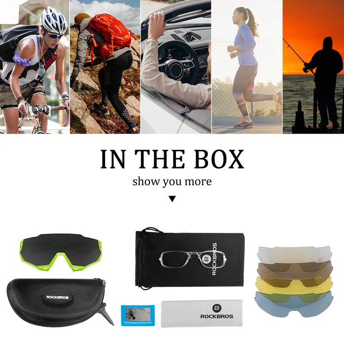 ROCKBROS Polarised Sports Sunglasses with 5 Lens