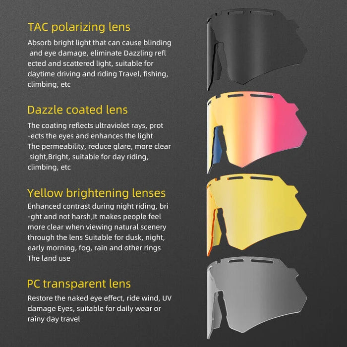 ROCKBROS Cycling Polarized Sunglasses 4 Lenses