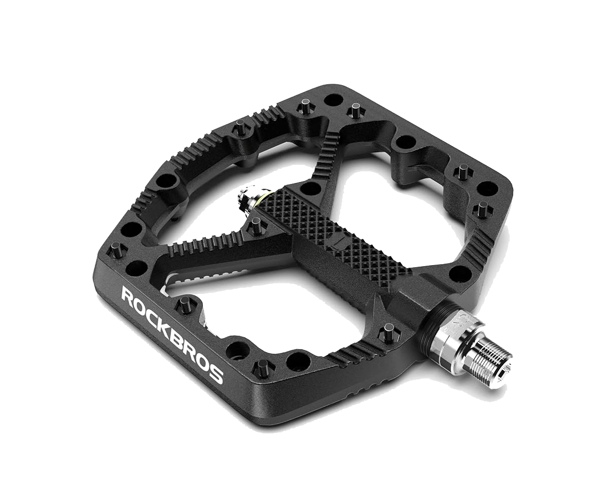 ROCKBROS Mountain Bike Pedals Flat MTB Pedals Nylon Fiber Bicycle Platform Pedals
