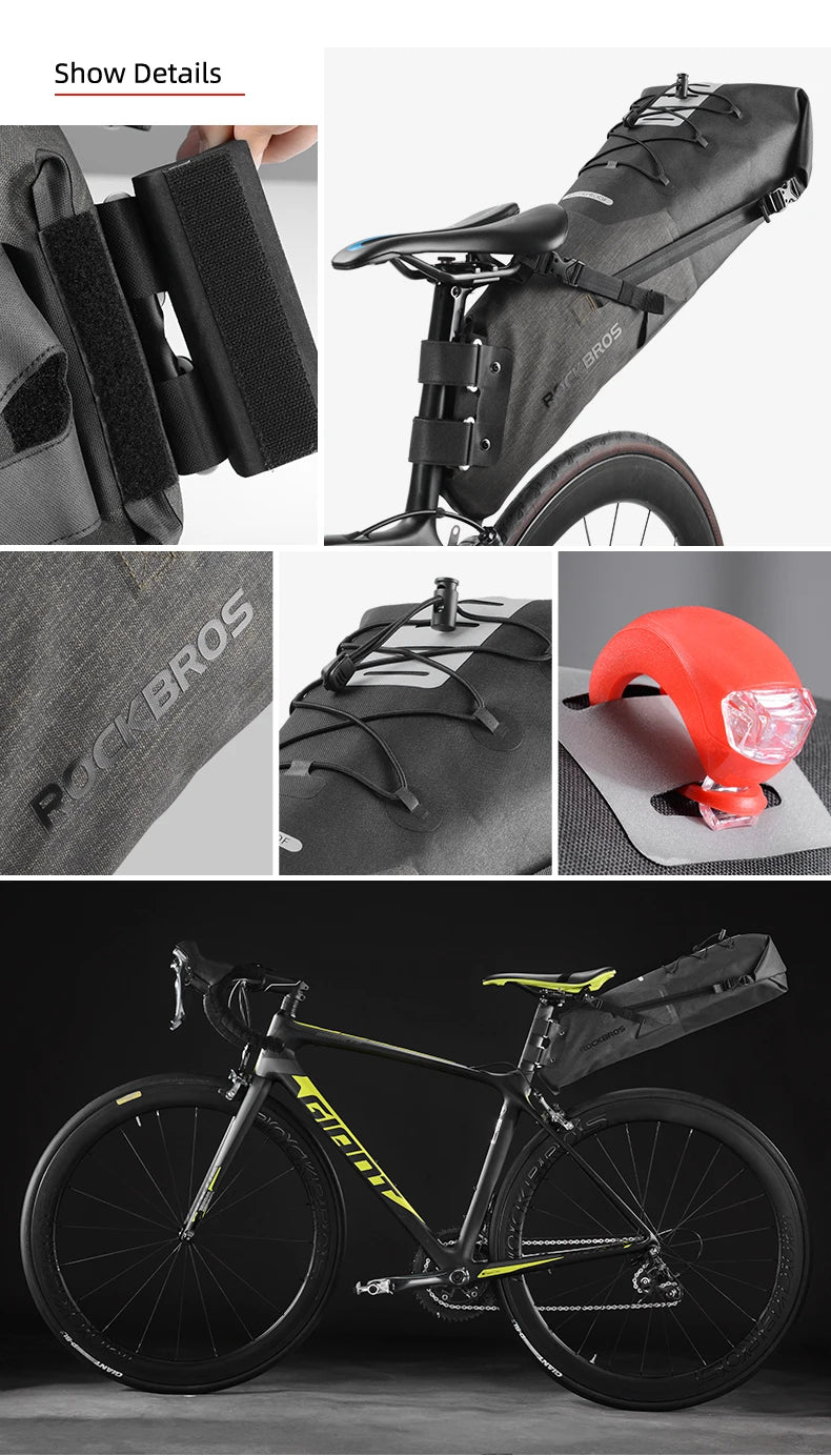 ROCKBROS Waterproof Reflective Large Capacity Saddle Bag 14L