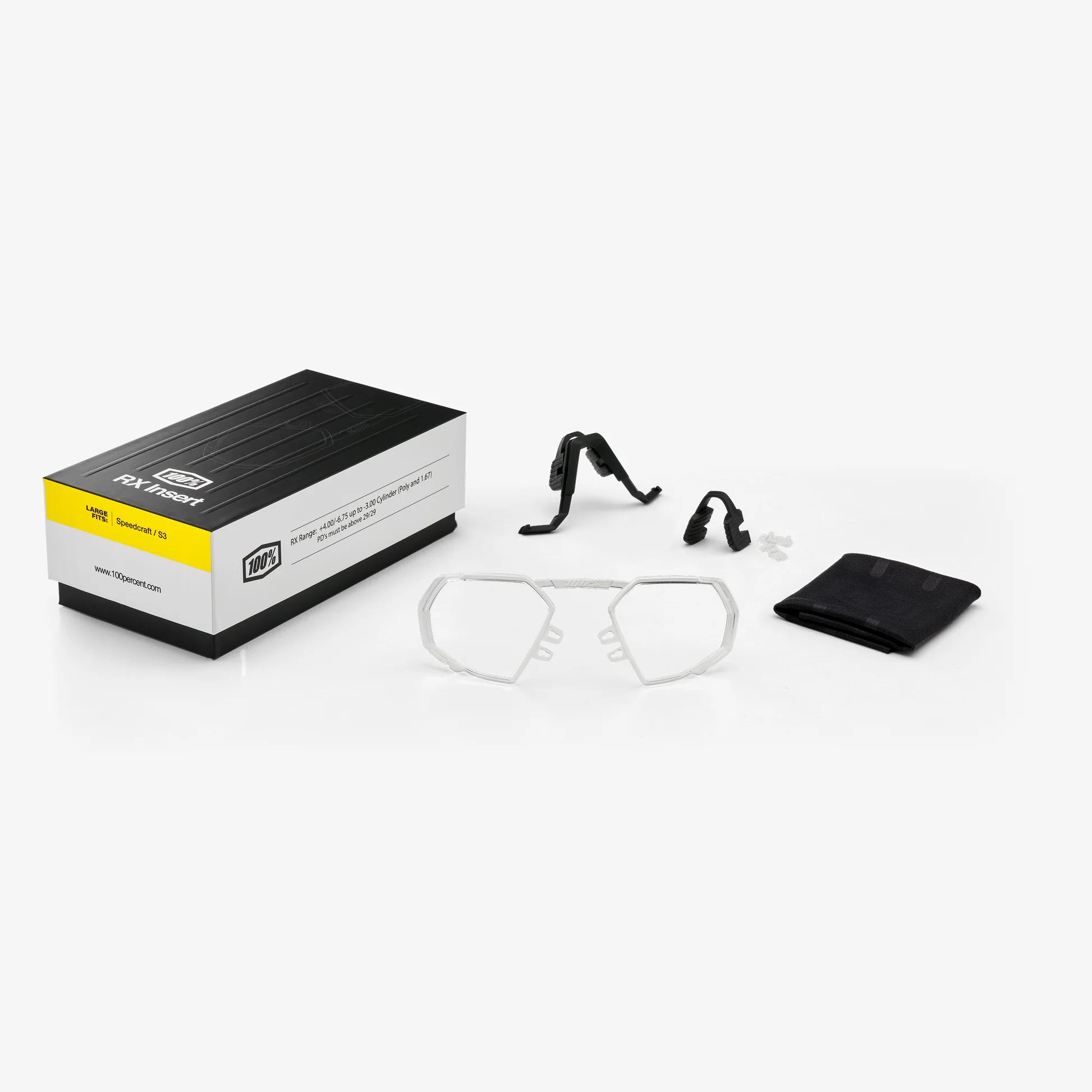 100% RX INSERT Prescription Soft Tact Black Nose Bridge