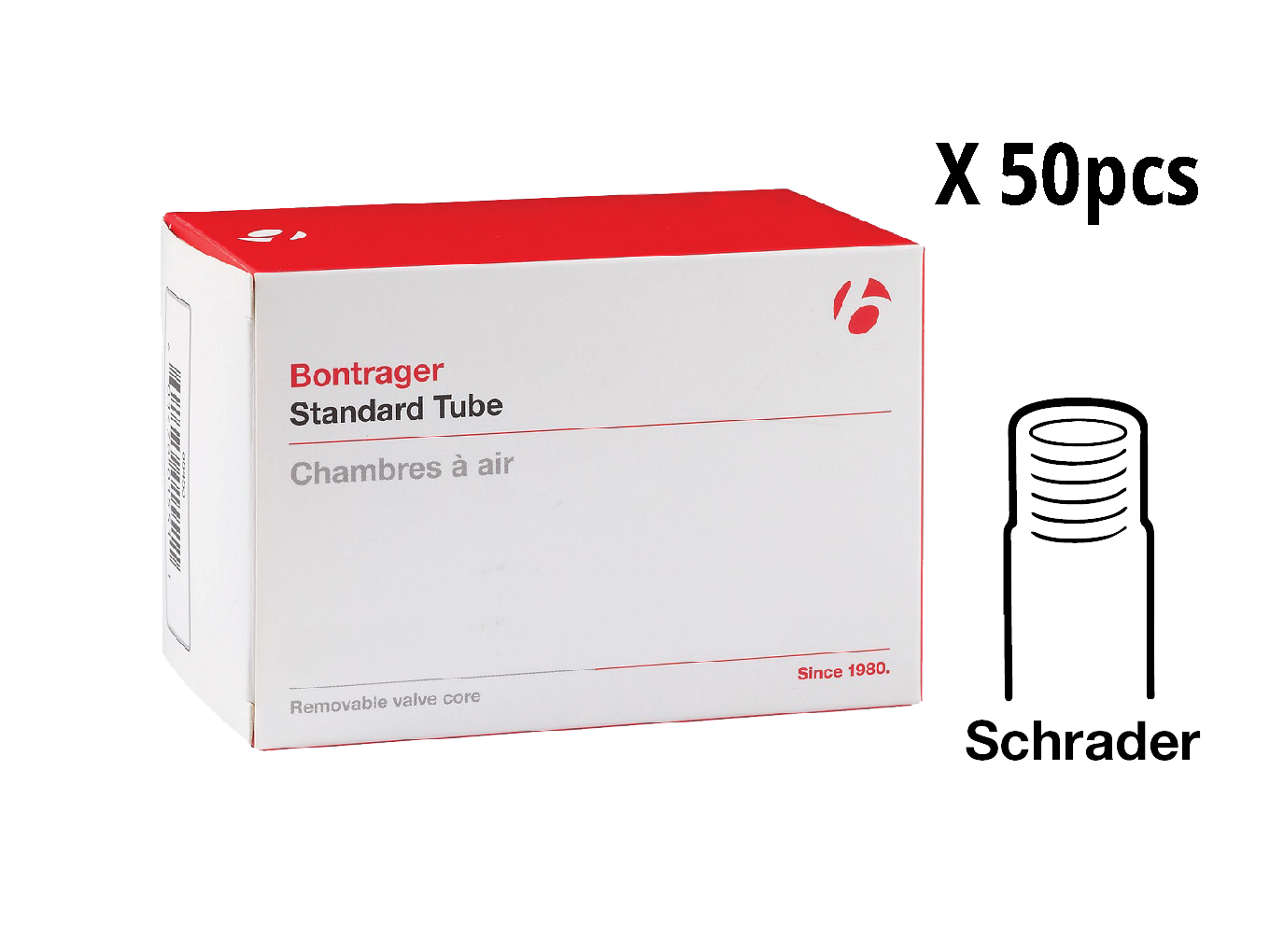 BONTRAGER STANDARD SCHRADER VALVE BICYCLE TUBE (MTB) (50PCS)