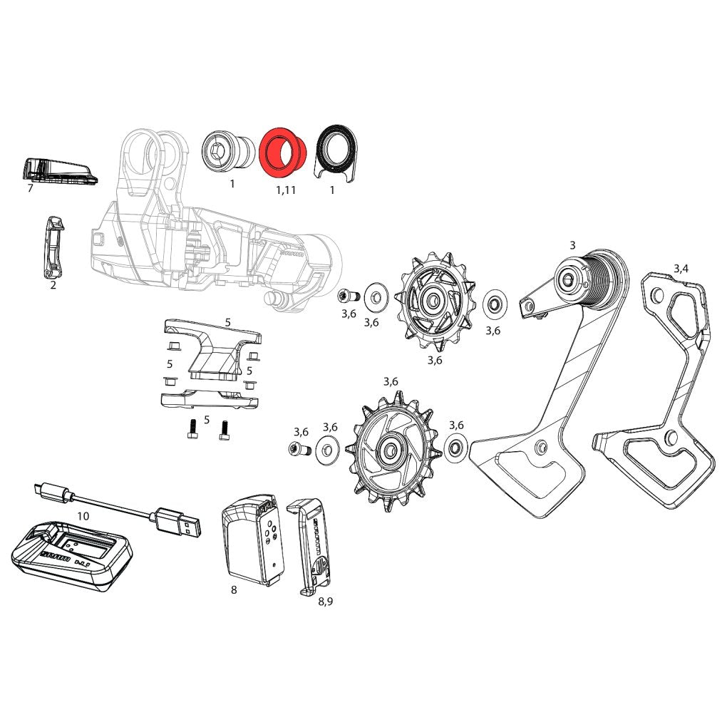SRAM Frame Sleeve B-Bolt for T-Type 2-Pieces