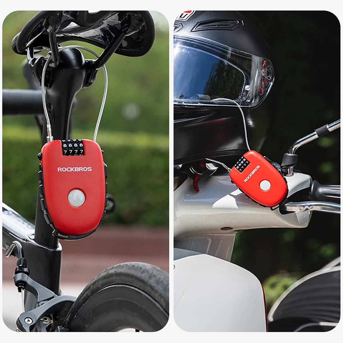 ROCKBROS bicycle lock with retractable cable