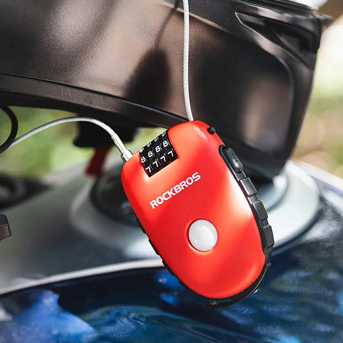 ROCKBROS bicycle lock with retractable cable