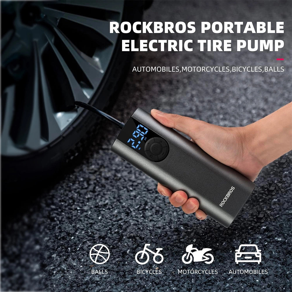 ROCKBROS Electric Bike Pump with LED Display