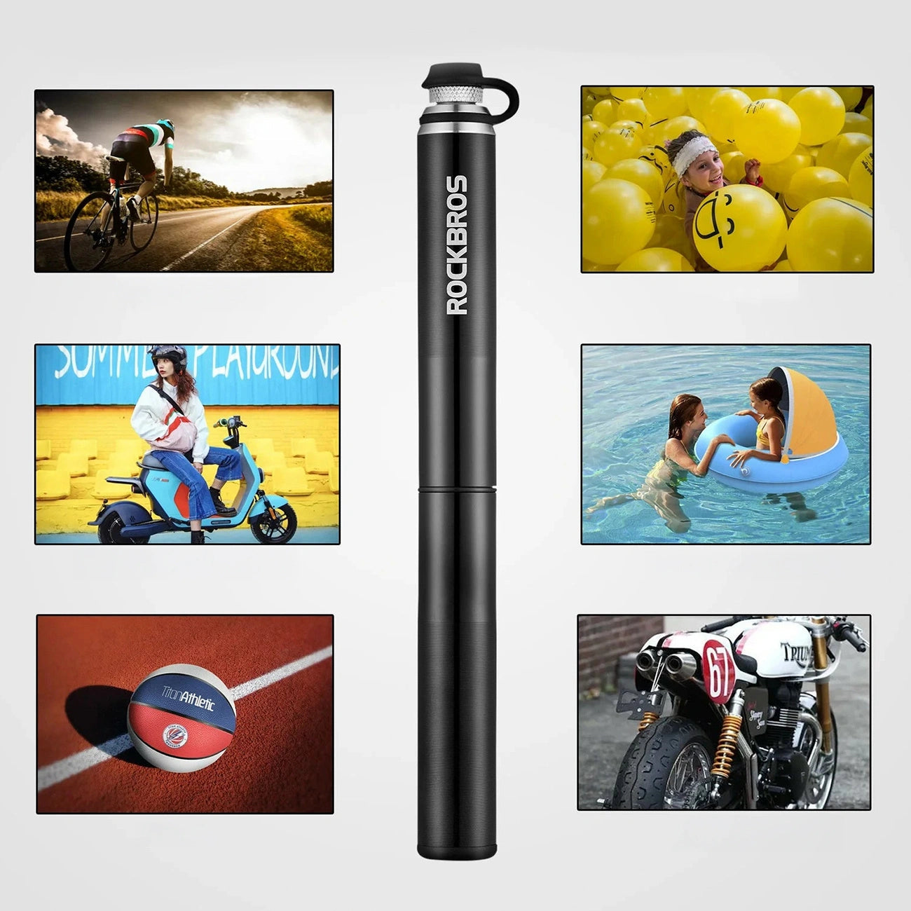Rockbros  lightweight bicycle pump with pressure gauge
