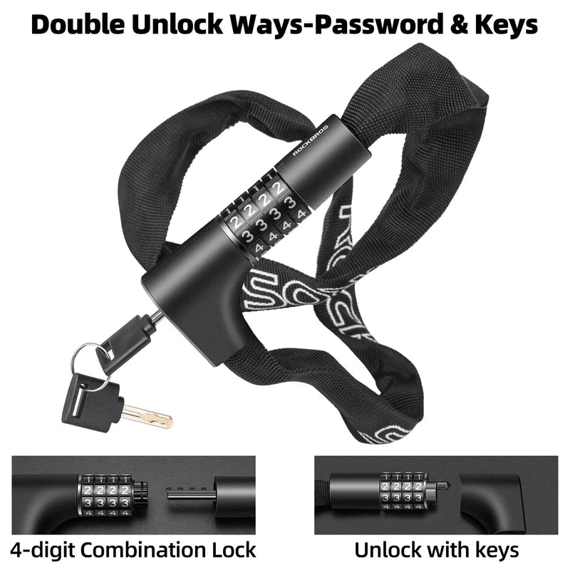 ROCKBROS Heavy Duty Chain Lock Anti-Theft