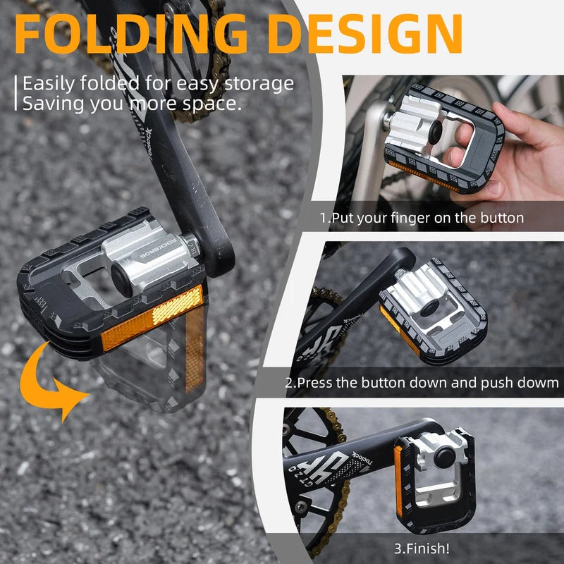 ROCKBROS Aluminum Alloy Foldable Bike Pedals 9/16
