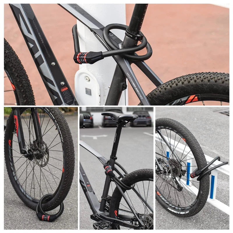 ROCKBROS 5-Digit Bike Lock Cable 70 Inch Combination Lock