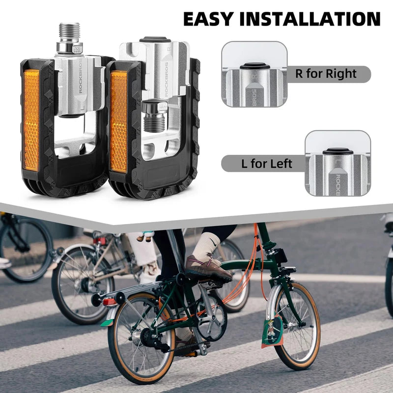 ROCKBROS Aluminum Alloy Foldable Bike Pedals 9/16