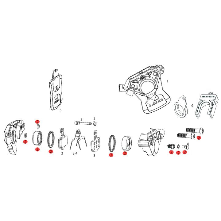 SRAM Caliper Piston Service Kit for RED AXS E1 Disc Brake