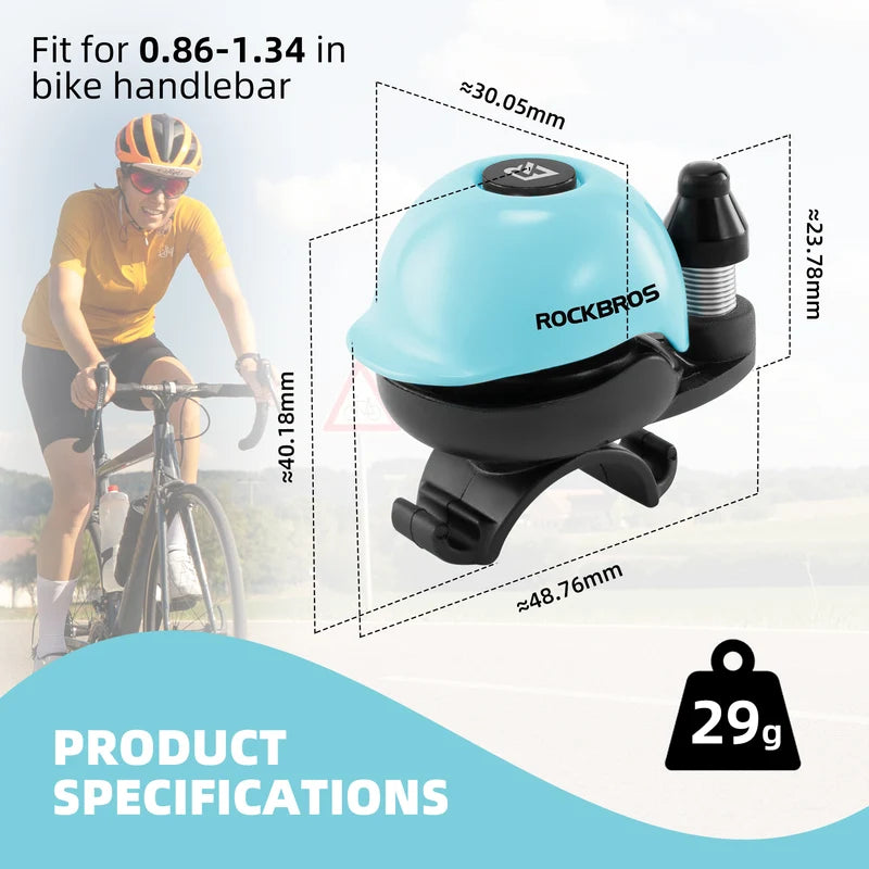 ROCKBROS 80DB Bike Bell Aluminum Alloy Helmet-Shaped