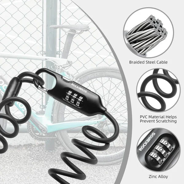 ROCKBROS Combination Cable Bike Lock
