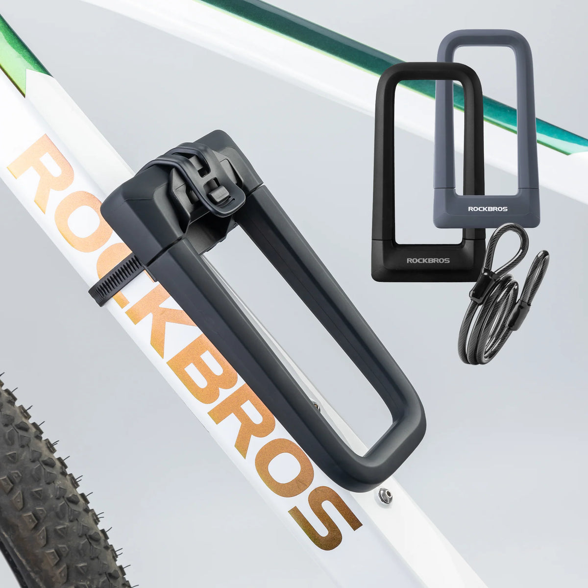 ROCKBROS Bike Bicycle U Lock 3 Keys Heavy Duty Anti-Theft
