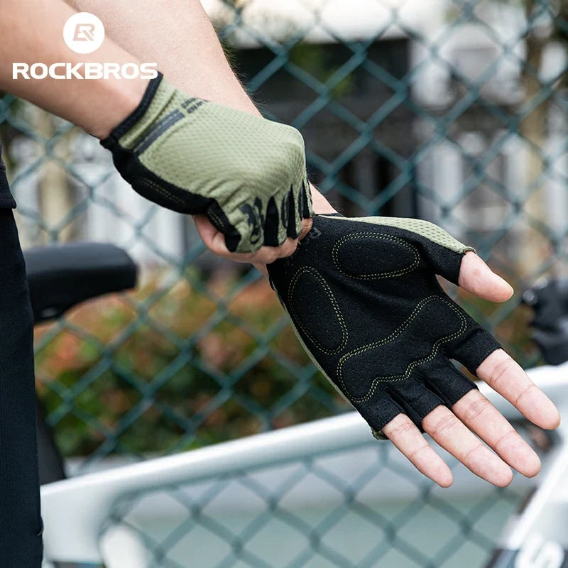 ROCKBROS HalfFinger Cycling Gloves with SBR Shock-Absorbing Palm Pads