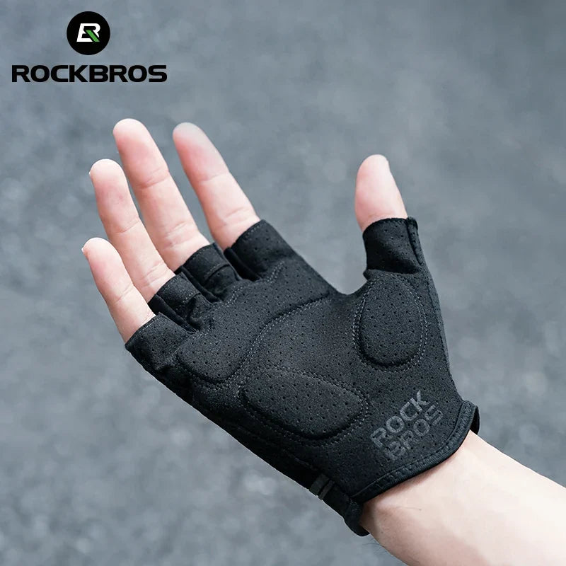ROCKBROS HalfFinger Cycling Gloves with SBR Shock-Absorbing Palm Pads