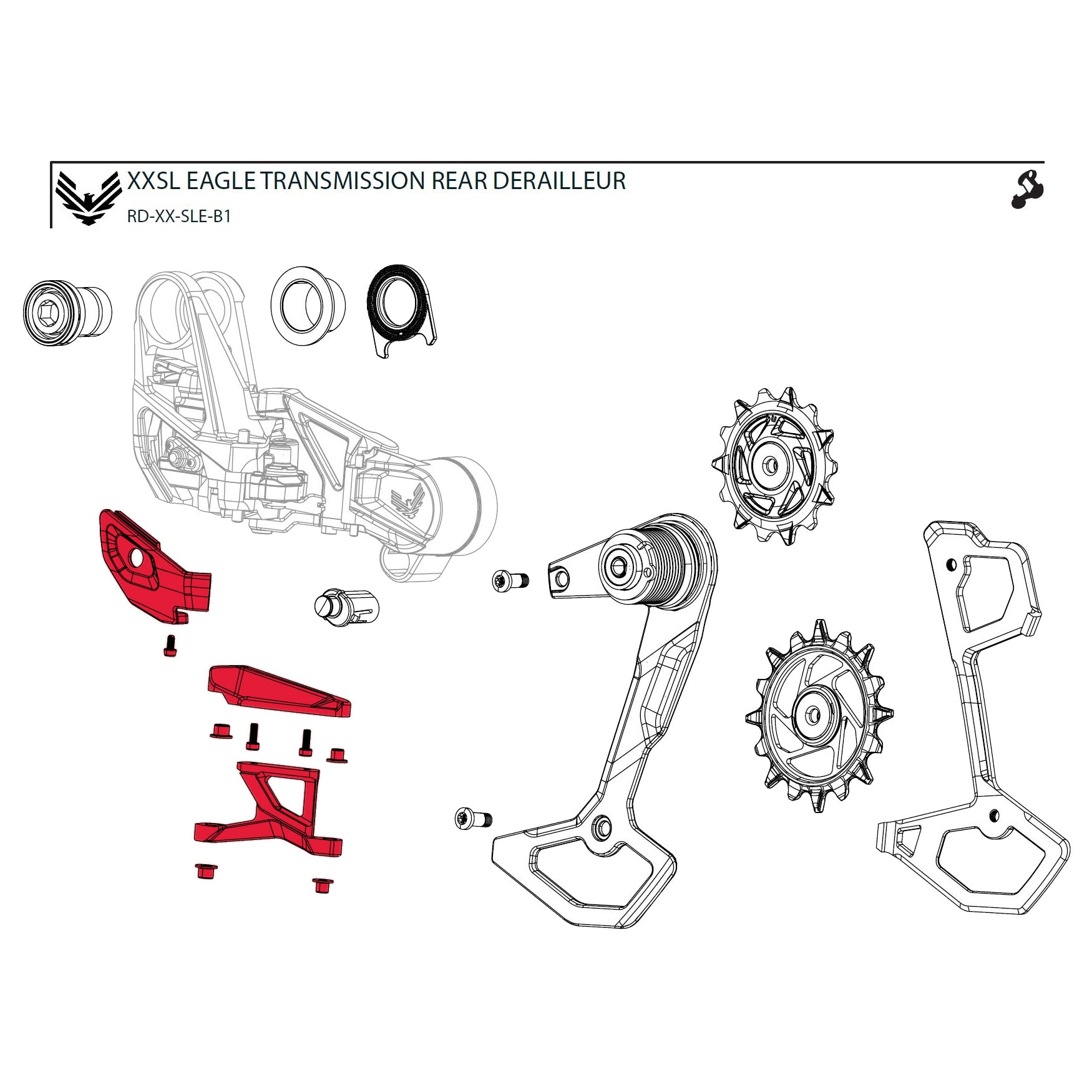 SRAM Cover Kit for XX SL Eagle AXS Rear Derailleur B1