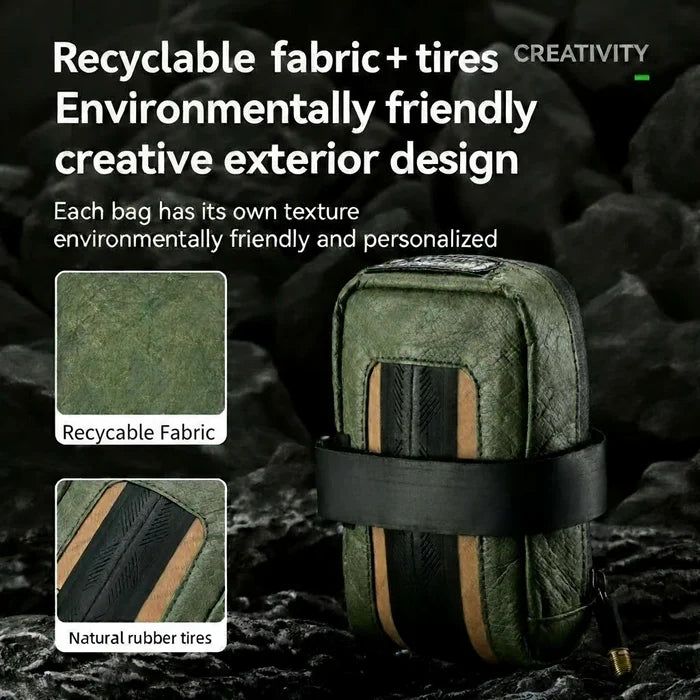 ROCKBROS Road To Sky Eco-Friendly Recycled Tire Bike Saddle Bag 0.4L