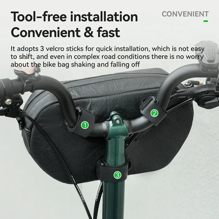 ROCKBROS ROAD TO SKY Sustainable Eco-Friendly Recycled Tire Bike Handlebar Bag 2.5L